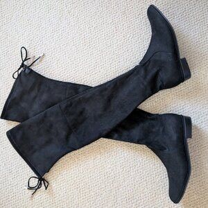 Marc Fisher Womens Faux Suede Tall  - Flat Over-The-Knee Boots - 6.5 US
